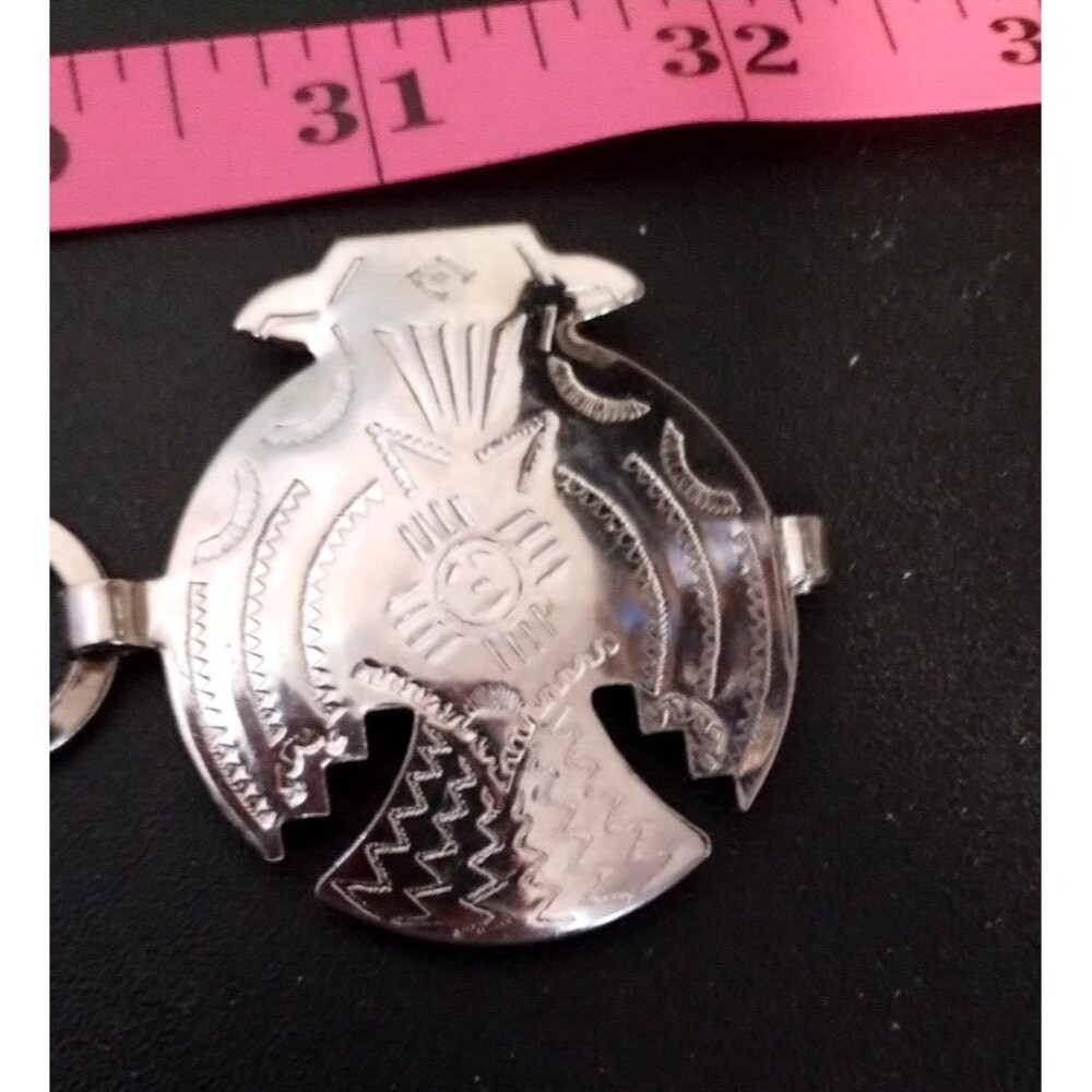 Ornamental Thunderbird Large Silvertone Southwest Style Necklace or Belt 31" - Picture 8 of 8